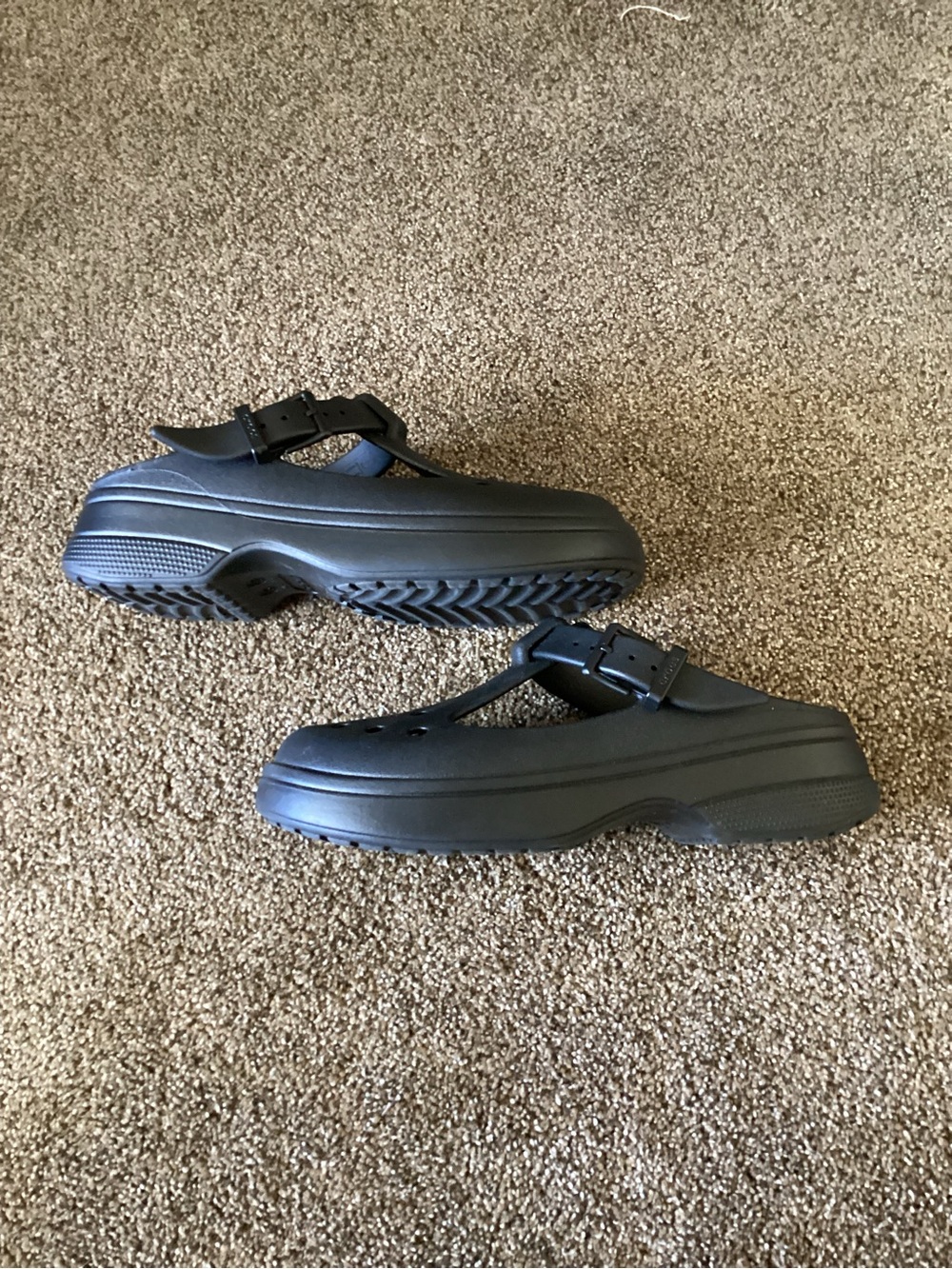 CROCS Black Women's Slip-On Clog Sandals with Adjustable Strap - Picture 4 of 5